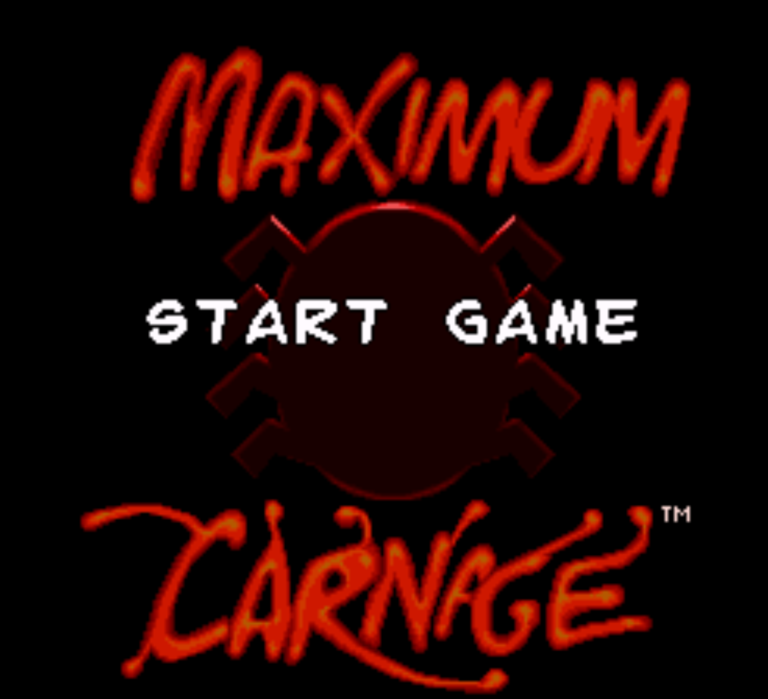 Spiderman and venom Maximum carnage title screen